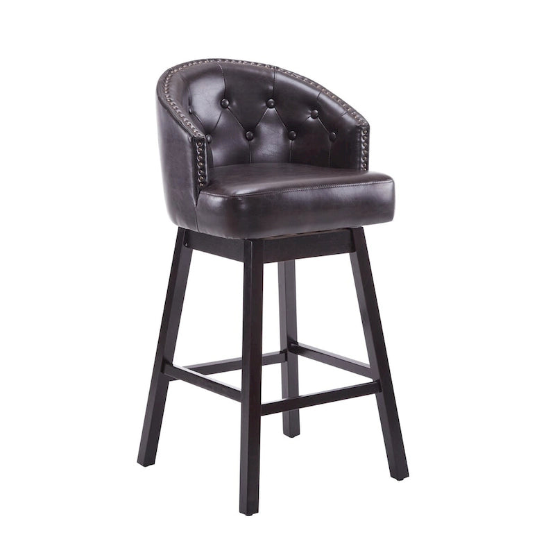 Tabouret de bar pivotant Moore Modern Rubberwood de 33,25 pouces (ensemble de 2) par Christopher Knight Home