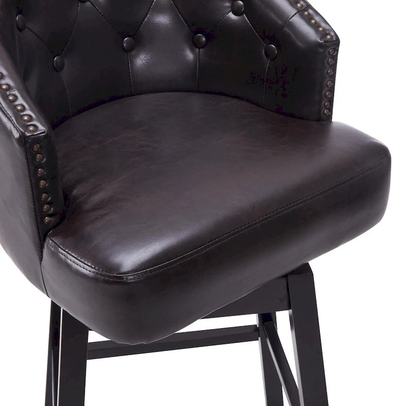 Tabouret de bar pivotant Moore Modern Rubberwood de 33,25 pouces (ensemble de 2) par Christopher Knight Home