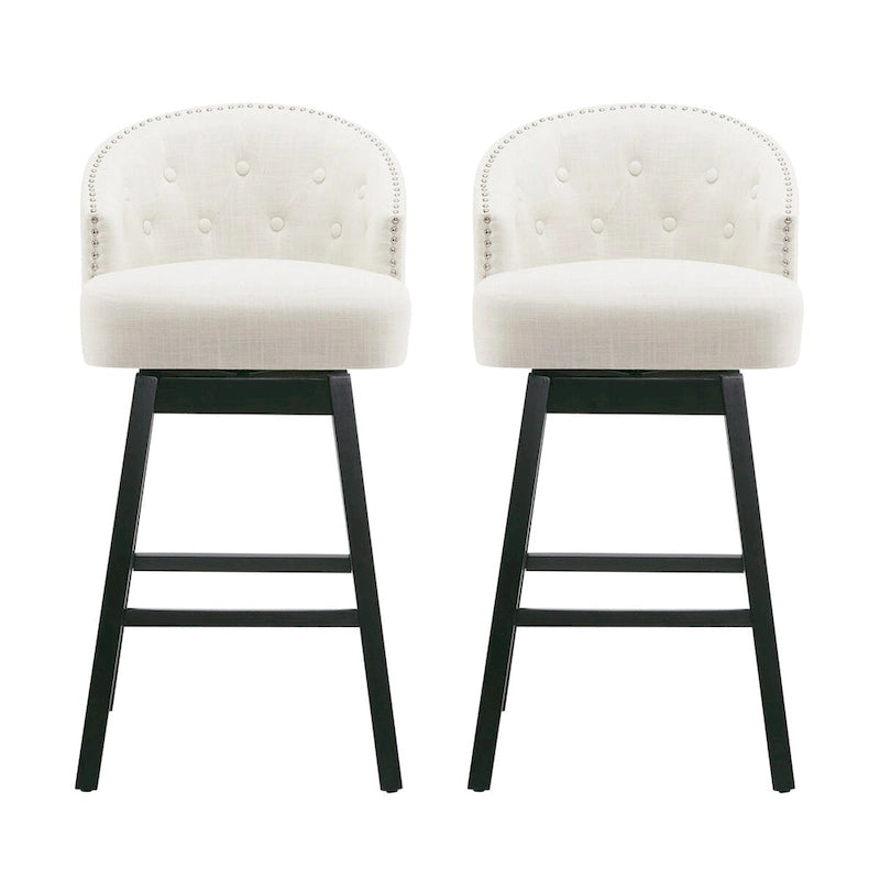 Tabouret de bar pivotant Moore Modern Rubberwood de 33,25 pouces (ensemble de 2) par Christopher Knight Home