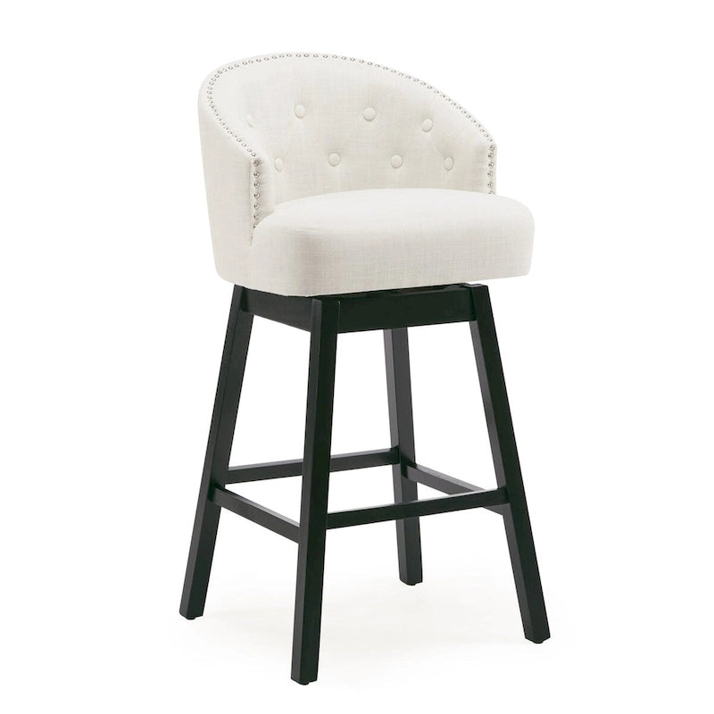 Tabouret de bar pivotant Moore Modern Rubberwood de 33,25 pouces (ensemble de 2) par Christopher Knight Home