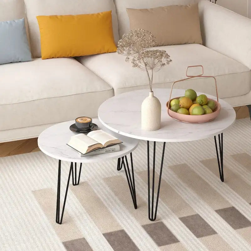 Table basse gigogne ronde (lot de 2) de 27,56 po
