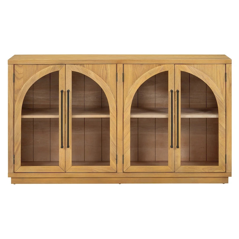 60 buffets de ferme vintage à 4 portes avec grande capacité de rangement, poignées en métal et étagères réglables