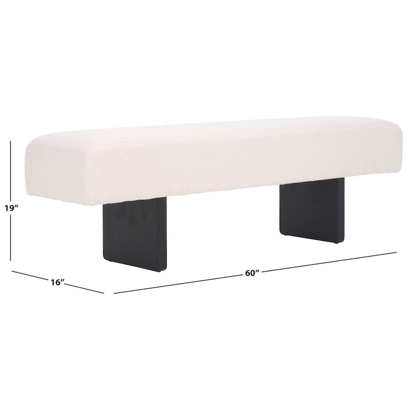 Banc bouclette Safavieh Home Ryer - 60Wx16Dx19H