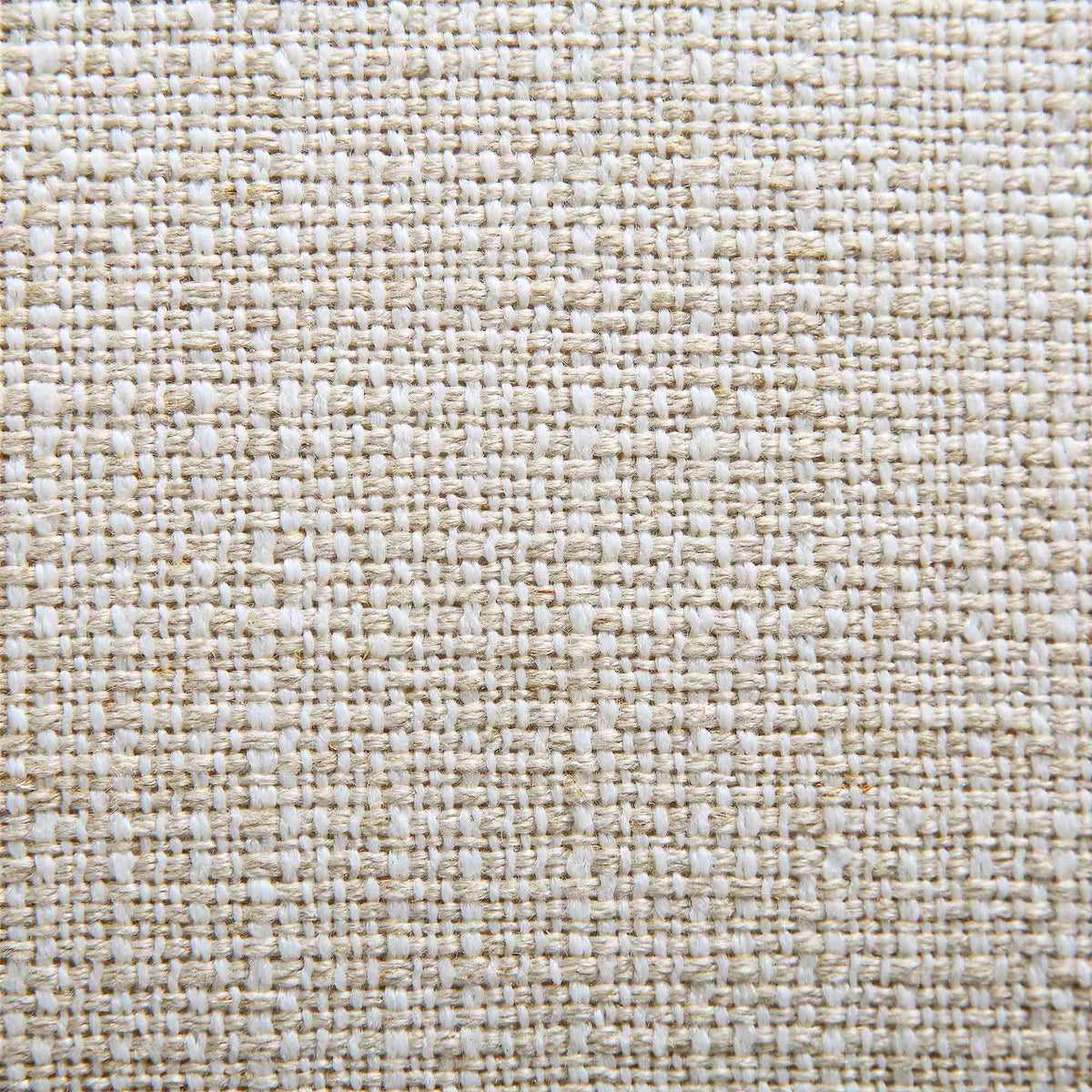 Canapé incurvé 3 places avec coussins boules, mélange de lin beige